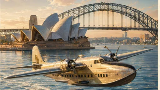 Sydney Riches &mdash; opera house shells and harbour bridge over gold water